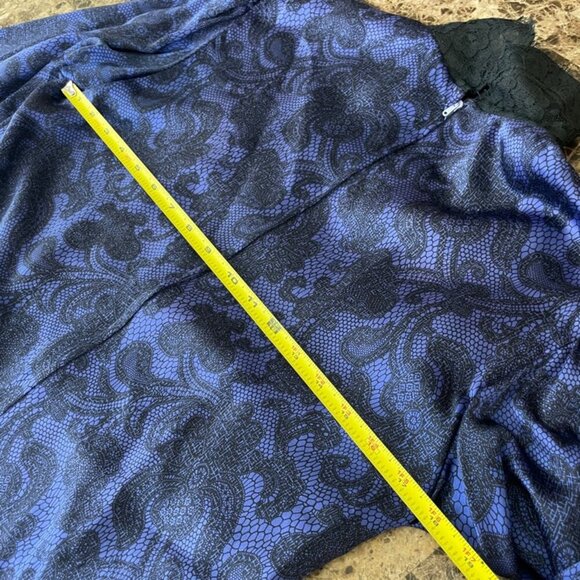 HANAE MORI DRESS SILK VTG 80’s Sz 6 PURPLE BLACK WHIMSIGOTH SOPHISTICATED - Picture 5 of 16